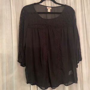 Mossimo Black Lace Top Size XXL NWT